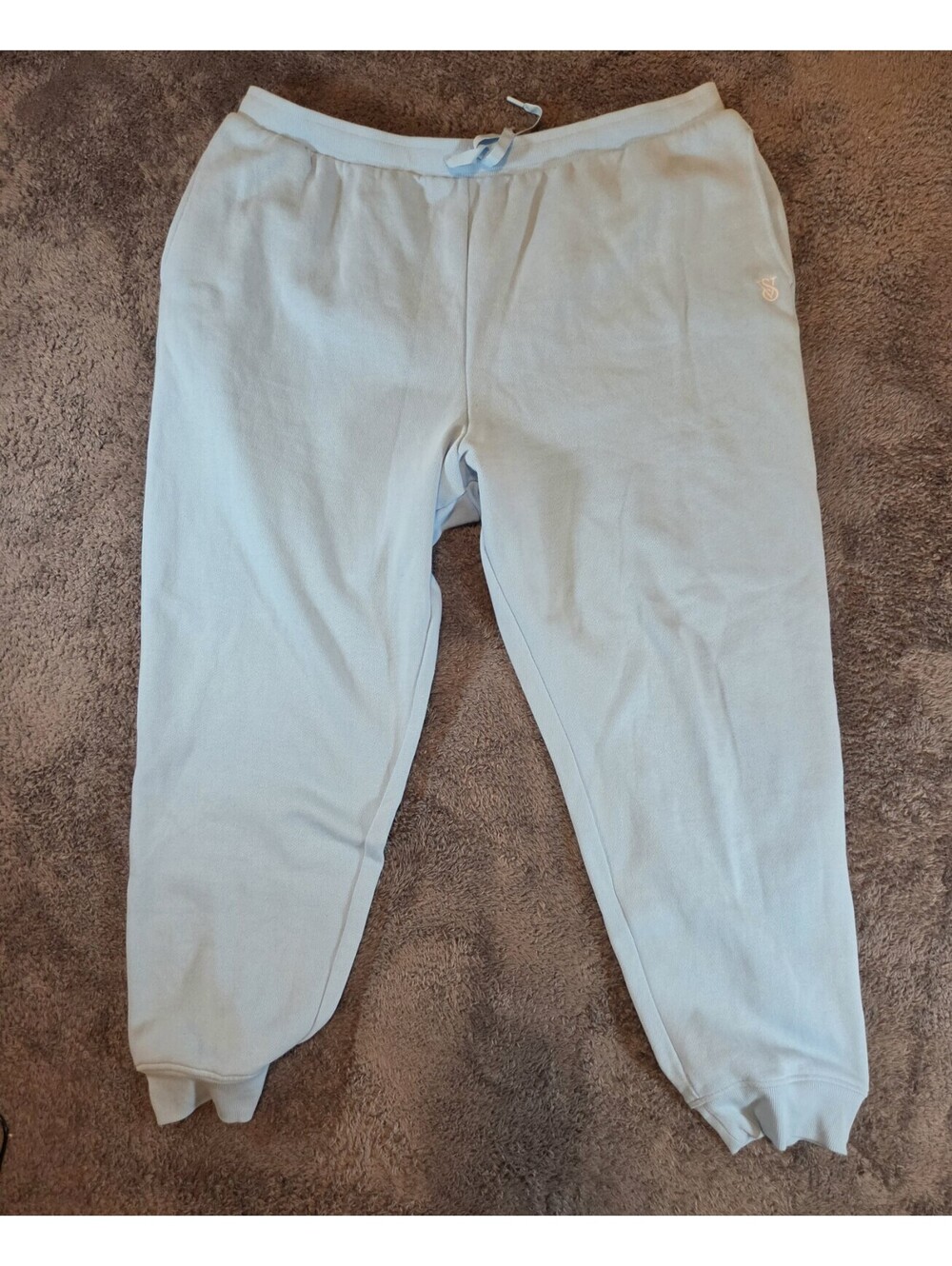 NWT Victoria’s Secret XXL Light Blue Fleece Jogger Sweatpants VS Logo